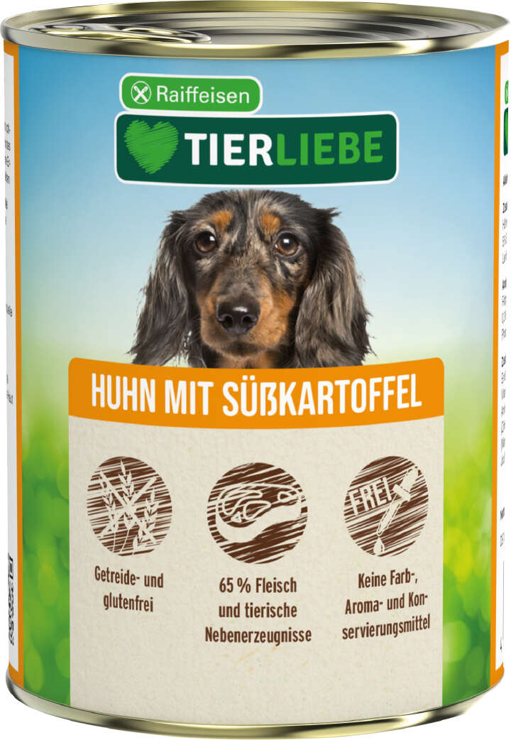 TIERLIEBE Hunde-Nassfutter Huhn mit Süßkartoffel